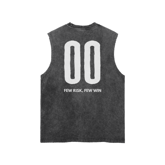 Streetwear Unisex Snow Washed Frayed Hem Tank Top